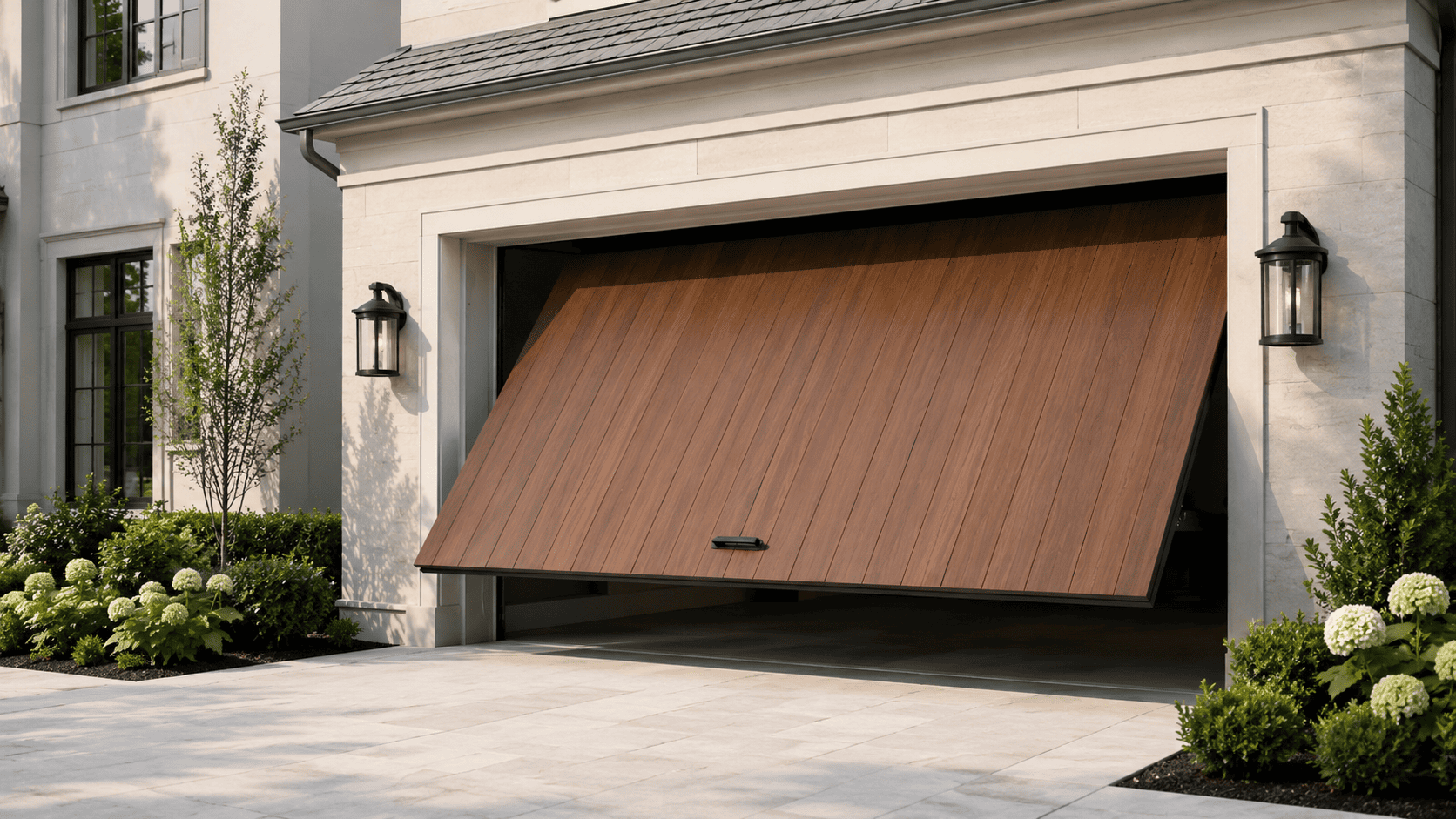 Garage door repair in progress — Kenmore